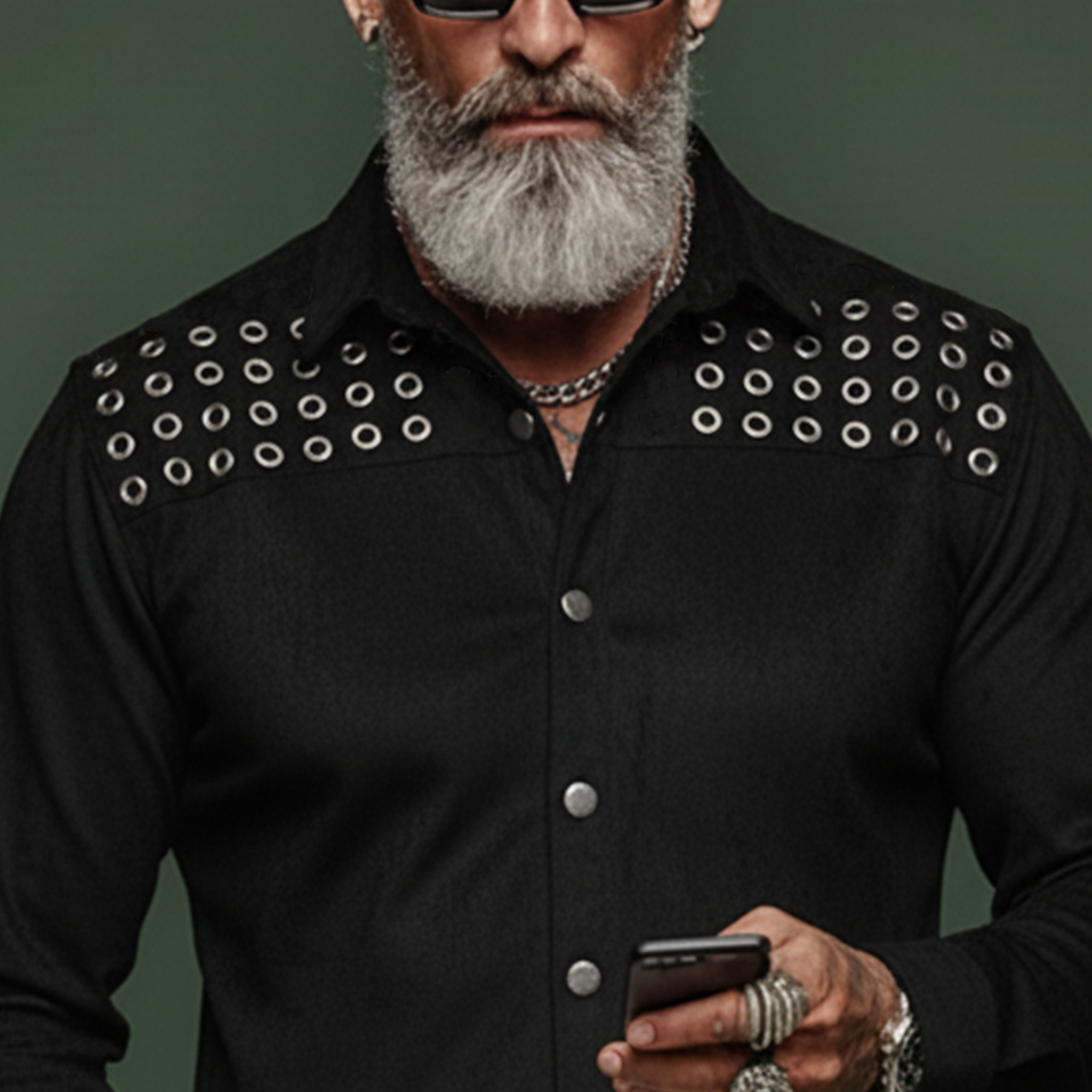 Men's Personalized And Stylish Faux Suede Long-sleeved Shirt MTA0939L4K