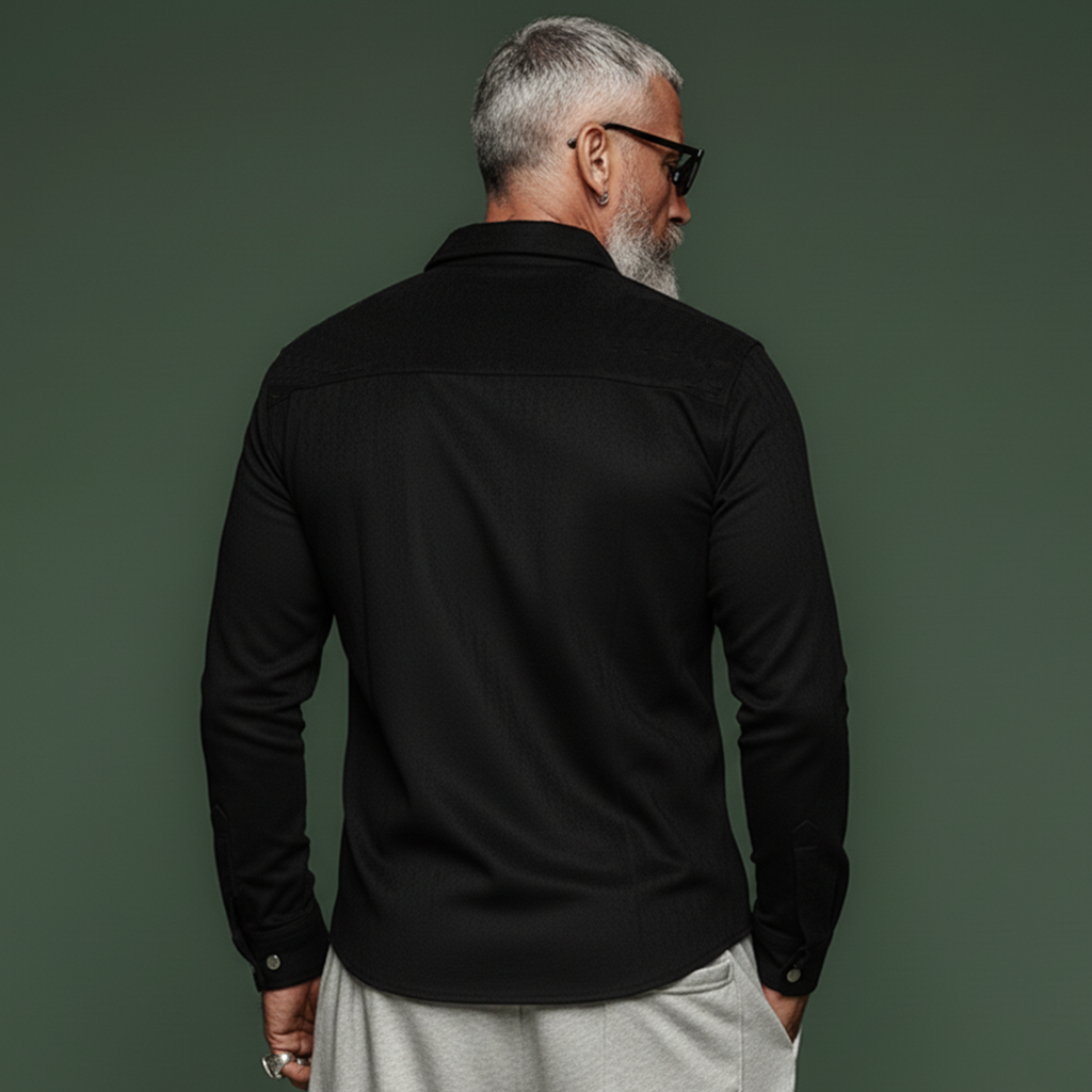 Men's Personalized And Stylish Faux Suede Long-sleeved Shirt MTA0939L4K